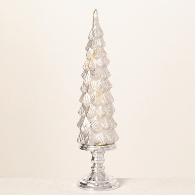 Sullivans Glass Tabletop Tree Sculpture 17"H Silver