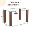 VYNXARIA 49.6'' x 30'' Transparent Tempered Glass Dining Table with Walnut/Wood  MDF Legs - Simple & Elegant Design - 2 of 4