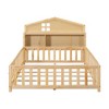 Sapphtopaz Full Size Platform Bed Frame with Safety Guardrails, Montessori Floor Bed Frame with Slats Support and Door for Kids, Toddlers - 4 of 4