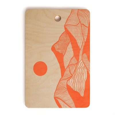 Viviana Gonzalez Vintage Mountains Line Art Rectangle Cutting Board - Deny Designs
