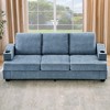 Modern 89 in 3-Seater Sofa for Living Room, Comfy Couches with Deep Seat,Chenille Couch with Cup Holders and Side Storage Pockets for Apartment Lounge - 2 of 4