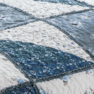 Gray and Navy Full Reversible Patchwork Quilt