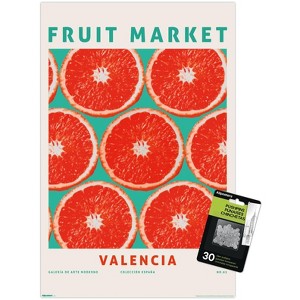 Trends International Reinders: Fruit Market - Red Oranges Unframed Wall Poster Print Clear Push Pins Bundle 14.725" x 22.375" - 1 of 4