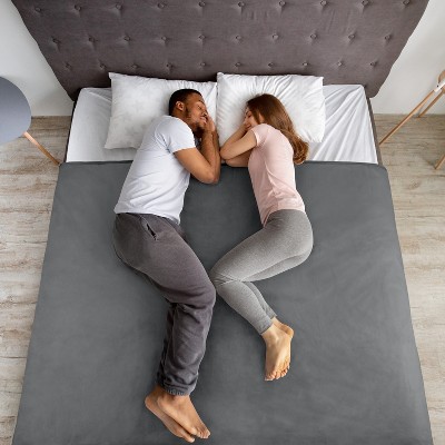 Queen Size Light Gray and Dark Gray Reversible Fleece Blanket