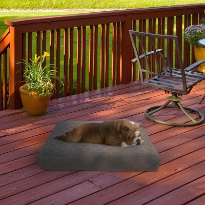 Pet Adobe Waterproof Memory Foam Pet Bed for Indoor and Outdoor Use With Removable, Washable Cover and Nonslip Bottom - 30" x 21" - Gray