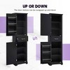 MAYEERTY Tall Bathroom Cabinet 2 Doors Adjustable Shelves Door Shelf MDF Painted Black - 3 of 4