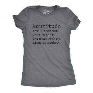 Womens Auntitude T Shirt Funny Best Aunt Attitude Definition Tee For Ladies - Crazy Dog Women's T Shirt - 1 of 4