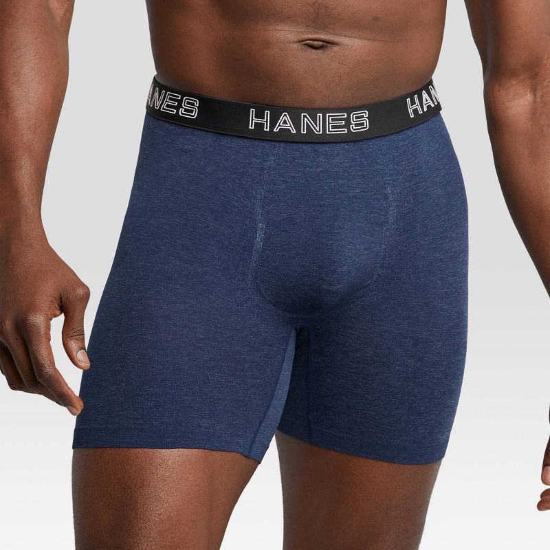 Hanes Premium Men&#39;s Seamless Boxer Briefs 2pk - Heathered Gray, 2 of 5