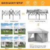 10X10FT Instant Pop Up Canopy Tent with 4 Side Walls, Heavy Duty Waterproof UPF 50+ UV Protected Canopy with Wheeled Carry Bag - 3 of 4