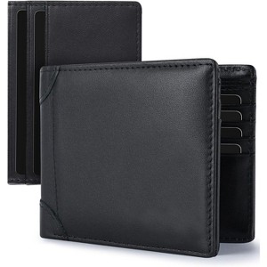Paaaawaters Mens Wallet Rfid Blocking Leather Wallet for Men Bifold Wallets with 1 ID Window 13 Card Holders - 1 of 4