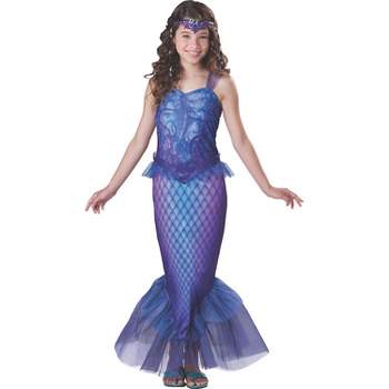 Halloween Express Girls' Mysterious Mermaid Costume - Size 10-12 - Blue