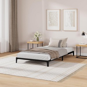 Metal Platform Bed Frame, Noise Free Mattress Foundation with Storage Space, Anti Sliding Heavy Duty Steel Slats, Easy to Assemble - 1 of 4