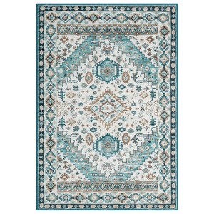 Washable Vintage Printed Rug Non Slip Low Pile Rug Soft Throw Floor Cover Foldable Indoor Carpet for Living Room Bedroom Playroom - 1 of 4