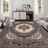 Gulches Rug 8*10 Vintage Bohemia Large Persian Non-slip Washable Rug For Living Room Kitchen Bedroom Living Room Flower Design Reddish Brown - 3 of 4