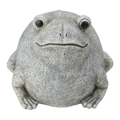 Gray and Off-White Pudgy Frog Garden Statue