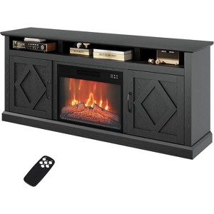 Electric Fireplace TV Stand, Fireplace TV Stand, Freestanding Electric Fireplace Heater, Adjustable Flame Insert w/Remote Control & Storage Cabinets - 1 of 2