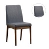 Simple Relax Set of 2 Dining Side Chairs in Natural Tone and Gray - 3 of 4