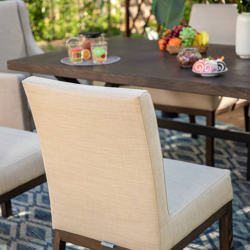 7pc Outdoor Dining Set with Painted Rectangle Table with X-Shaped Legs - Captiva Designs, 6 of 10