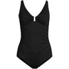 Lands' End Womens Chlorine Resistant V-Neck Hardware One Piece Swimsuit - 3 of 4