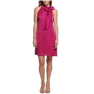 Vince Camuto Womens Satin Mini Neck Tie Shift Dress - 1 of 1