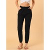 INSPIRE CHIC Women's Casual Elastic Waist Long Cotton Joggers Pants with Pockets - image 2 of 4