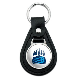 Bob Jones University Secondary Logo Black Leather Keychain - 1 of 4