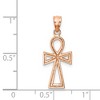 Black Bow Jewelry 14k Yellow or Rose Gold Small Ankh Cross Pendant, 10 x 26mm - 2 of 4