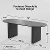 PexFix Large 79" Oval Dining Table Seats 4-6 Modern Farmhouse Kitchen Table with Wood Strip Base for Home Living Room Kitchen Bar in Black - 3 of 4