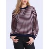 INSPIRE CHIC Women's Striped Long Sleeves Crew Neck Casual Tops - 4 of 4