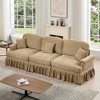 AENKYO Oversized Modular Sofa Set with Removable Ruffles & Ottoman, Large Seater, Deep Seat Corner Sofa with Chenille Fabric for Office, Living Room - 3 of 4