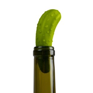Fred Pickled Bottle Stopper, Reusable Gherkin Cucumber Saver, Fun Silicone & Rubber Seal for Winery Bottles, Quirky Bar Accessory, Dishwasher Safe - 1 of 3