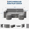 13 Pcs Kids Modular Play Couch, Washable Velvet Covers, Building Fort Sofa Couch Set, Child Sectional Sofa, for Playroom, Living Room - 2 of 4