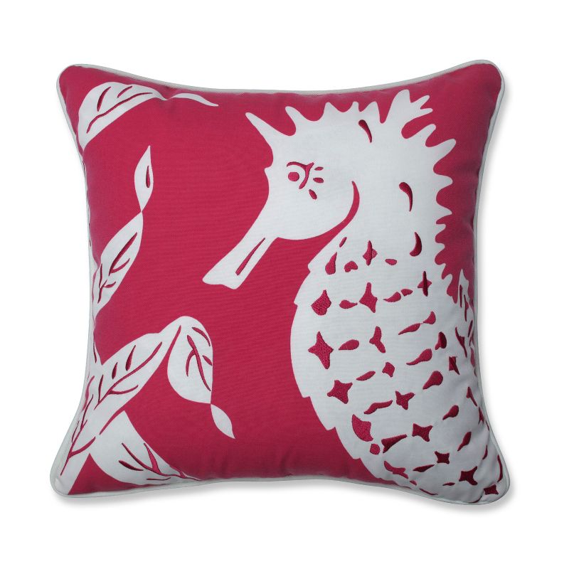 Sally Seahorse Throw Pillow Pink - Pillow Perfect, 1 of 5