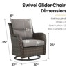 Outdoor Swivel Rocker Patio Chairs - 360 Degree Swivel Glider Seating Wicker Rocking Chairs Set of 2 with High Back for Porch Balcony Deck - 4 of 4