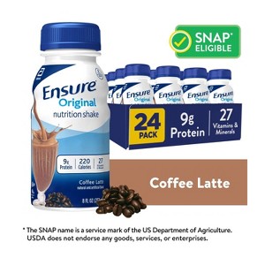 Abbott Ensure Coffee Latte Nutritional Shake 8 oz CASE OF 24 - 1 of 4