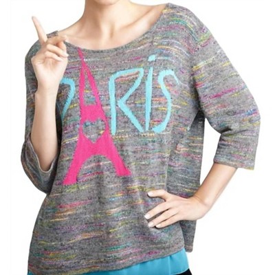 Women's Paris Melange Back Button Sweater - ANGEL