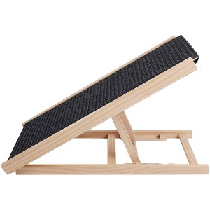 iMountek "Adjustable Foldable Wooden Dog Ramp for High Beds, Couch, SUV, Non-Slip, 176lbs Capacity, 4 Heights"Small, Large - 1 of 4
