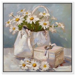 Art Remedy Purse and Daisies II Chic Farmhouse Wall Art Framed - 1 of 4