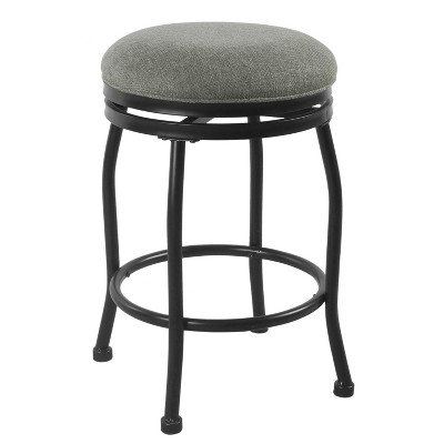 Swivel Counter Height Barstool With Metal Legs Charcoal Homepop