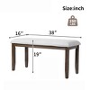 Dining Chairs Upholstered Chairs Upholstered Bench with Padded Seat & Solid Wood Leg, Mid-Century Modern-Modernluxe - 4 of 4