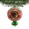 Sbk Gifts Holiday 7.5 Inch Orange Floral Triple Reflector Ornament Teardrop Christmas Tree Ornaments - 3 of 3