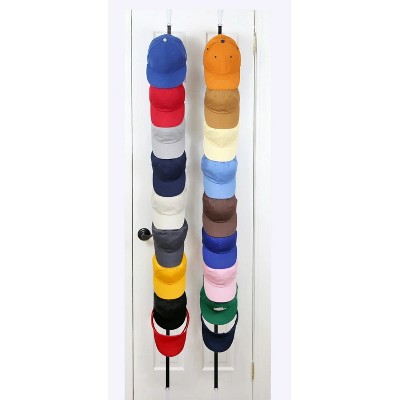 LunaLulinlk CapRack18 Over-the-Door Hat Rack, Holds Up to 18-36 Caps, Black