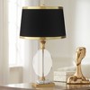 Vienna Full Spectrum Modern Table Lamp 28" Tall Clear Crystal Glass Gold Metal Black Drum Shade for Bedroom Living Room Bedside House - 2 of 4