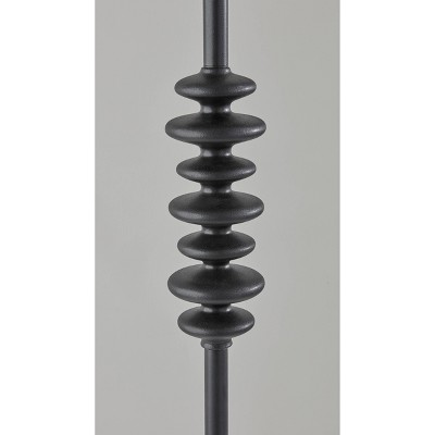 Beatrice Black Polyresin Floor Lamp with Taupe Shade