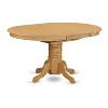 East West Furniture AVT-OAK-TP a Pedestal Oval Table with 18" Butterfly leaf, Oak - 2 of 4