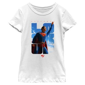 Girls Superman Look Up Classic Pose T Shirt - 1 of 4