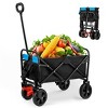 VYNXARIA Mini Folding Wagon Garden Shopping Beach Cart (black+blue+brake) - 2 of 4
