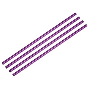 Unique Bargains Smooth Large Cocktail Coffee Juice Reusable Metal Straws 4 Pcs - 1 of 4