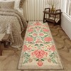 Floral Machine Washable Area Rugs for Living Room Bedroom Soft Non Slip Pastoral Rug Low Pile Botanical Floor Carpet for Kitchen Bathroom - 2 of 4