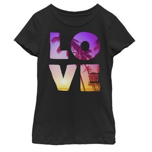 Girl's Lost Gods Sunset Beach Love T-Shirt - 1 of 3
